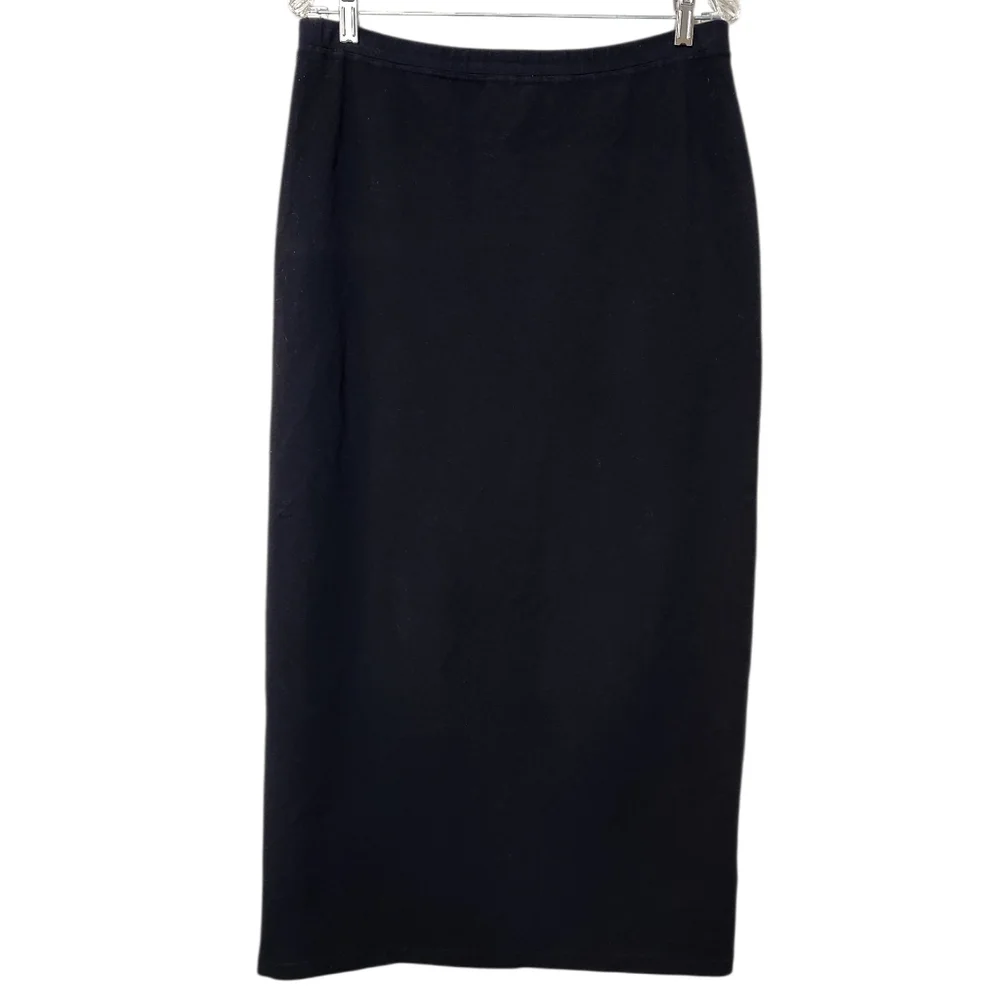 Vintage Eileen Fisher Black Straight Skirt Made in USA Size Small